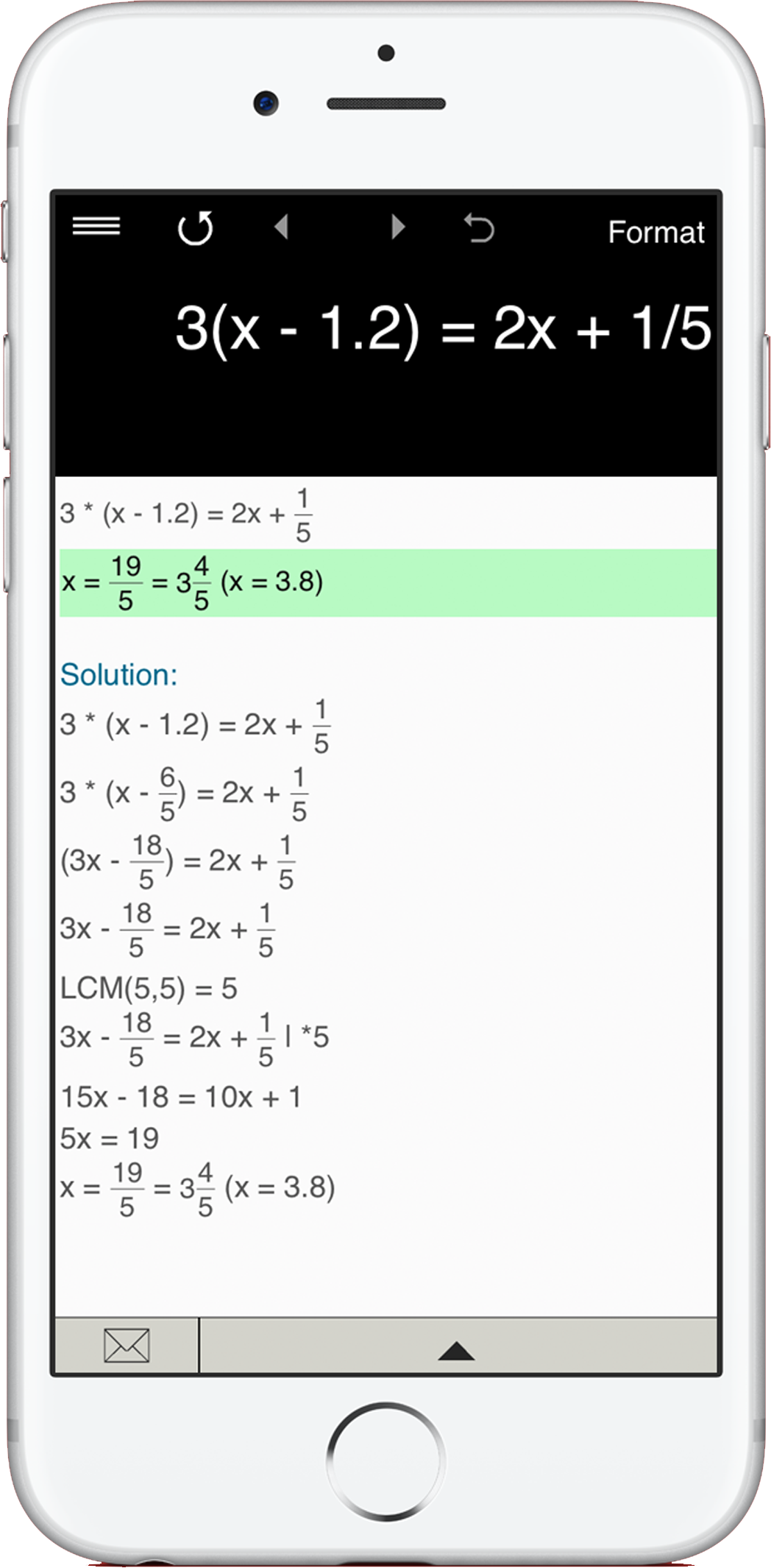 Equation calculator with steps