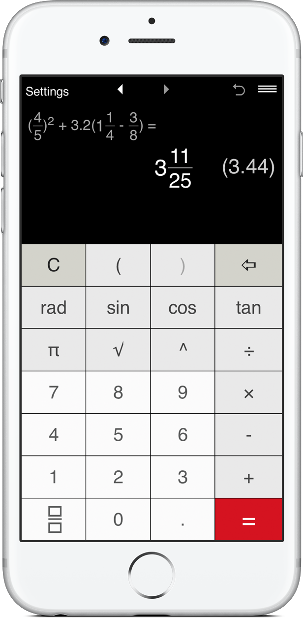 Calculate any number of fractions and mixed numbers