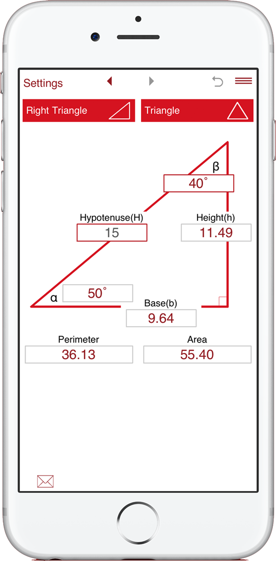 Triangle sides and angles calculator