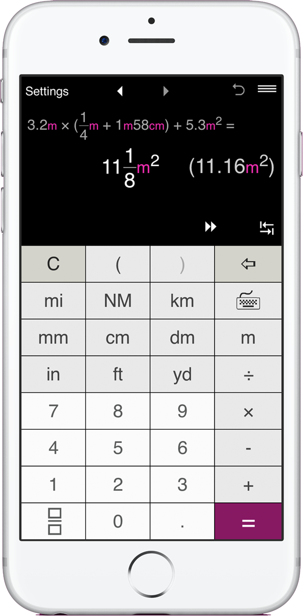 Metric and standard units calculator