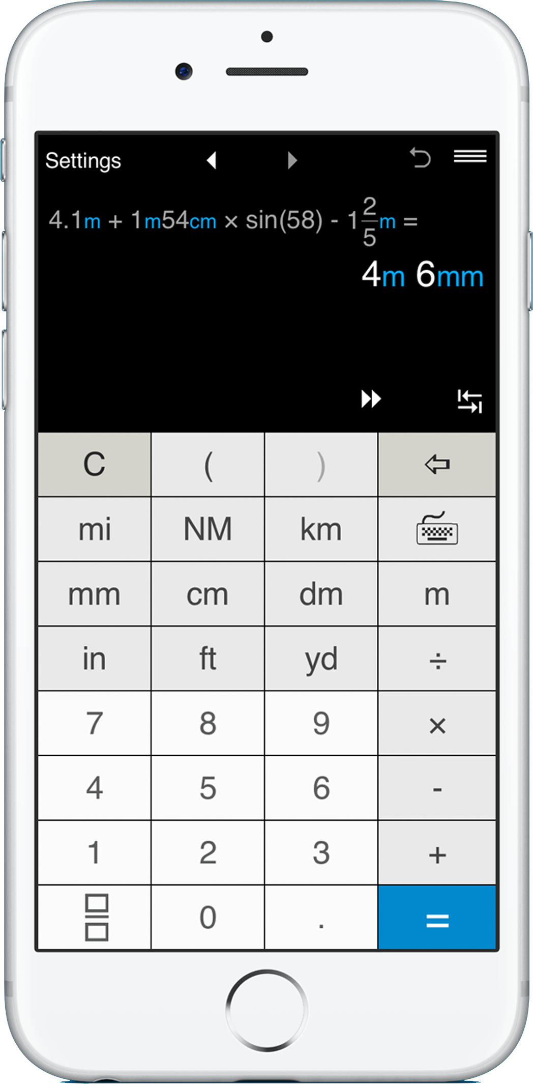 Convert and calculate fraction and decimal units